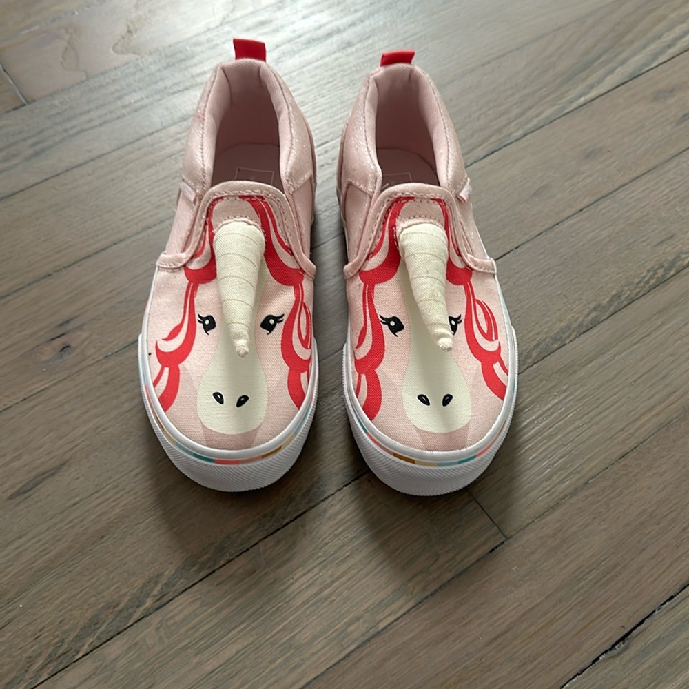 Pink Unicorn Vans Slip Ons Size 12